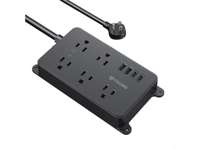 TROND Power Strip Surge Protector, 5 Widely-Spaced Outlets with 2 USB A and 2 USB C, ETL Listed, Wall Mountable, Flat Plug 5ft Extension Cord,...
