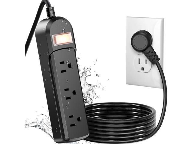 IPX6 Outdoor Power Strip Weatherproof, Waterproof Surge Protector with 3 Wide Outlet 10FT Long Extension Cord, Wall Mountable for Outside...