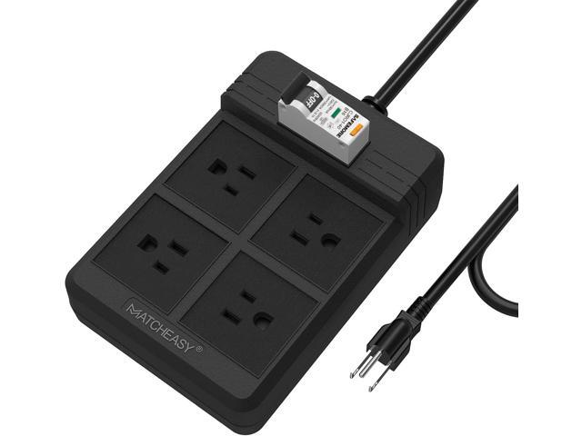 GFCI Power Strip with 4 Outlets, 6.56 FT Heavy Duty Extension Cord(1875W/15A) with 30mA RCBO Circuit Breaker for Home/Factory Production...