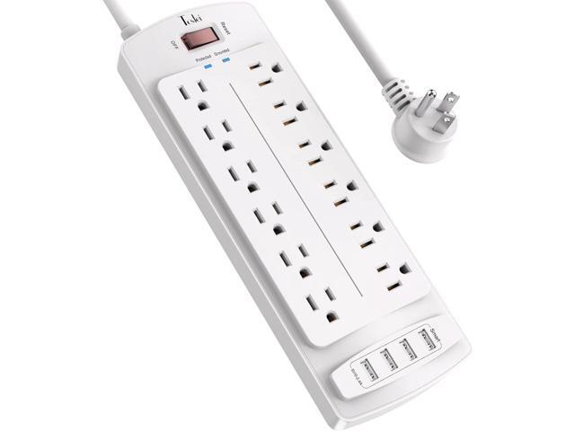 Power Strip, Tcstei Surge Protector with 12 Outlets and 4 USB Ports, 6 Feet Extension Cord (1875W/15A) for for Home, Office, Dorm Essentials, 2700...