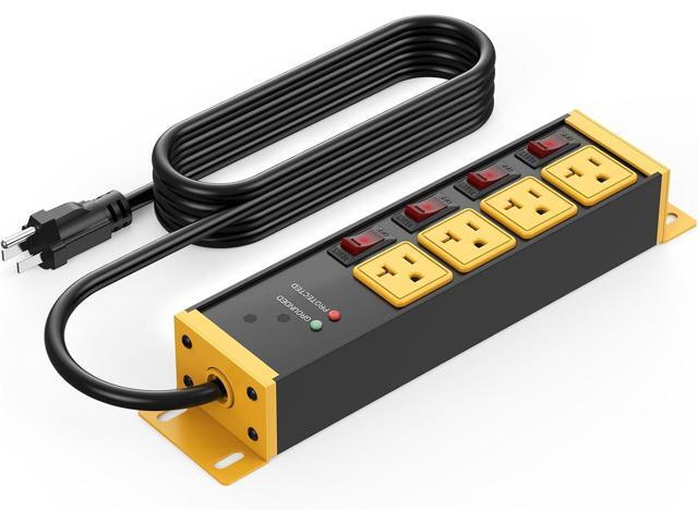 CCCEI Heavy Duty Surge Protector Power Strip 20 Amp Individual Switches. 6FT 12 Gauge Extension Cord with Multiple Outlets. Kitchen, Garage, Shop,...