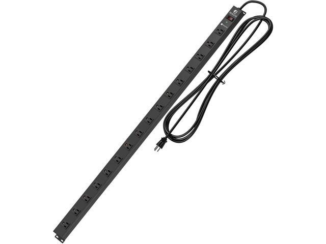 16 Outlet Surge Protector Metal Power Strip, 1800J Mountable Power Outlet, Heavy Duty Workshop Metal Power Strip for Commercial, Industrial, School...