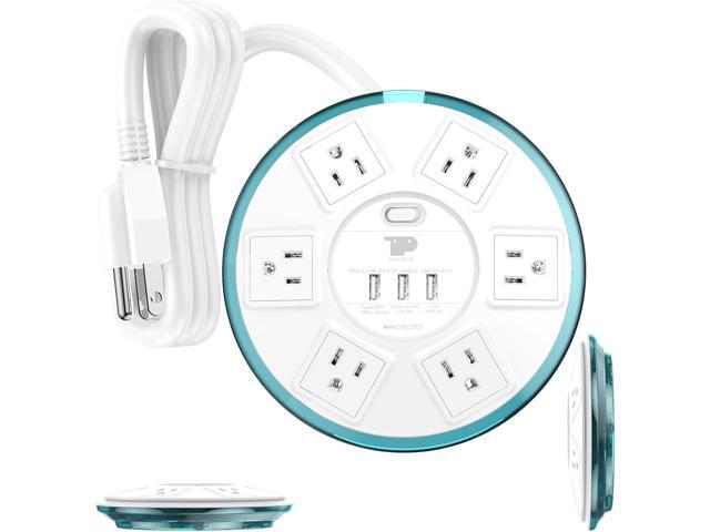 Surge Protector Power Strip,Smart Design Extension Cord,4 Feet Flat Extension with 6 Outlet+3 USB Quick Charging Power Strips with Surge Protector...