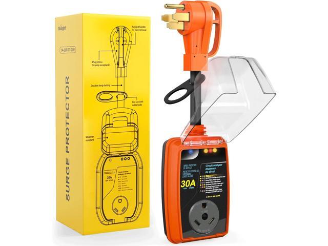 Nilight 50 to 30 Amp RV Surge Protector Power Adapter 4200 Joules Voltage Monitor 14-50P to TT-30R Converter 125V/3750W Waterproof Circuit Analyzer...