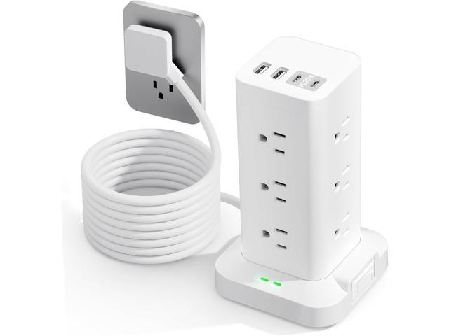 Surge Protector Power Strip, 6FT Flat Plug Extension Cord with 12 AC Outlets, 4 USB Charger(2 USB C Port), 1200 Joules Overload Protection, Desk...