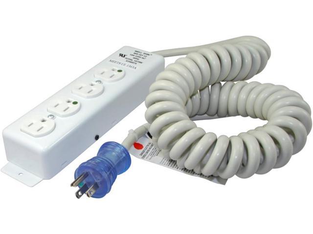 Conntek 55220-CC Up to 12-Feet 14/3 Hospital Grade Coiled Cord with Medical 4 Outlets Power Strip for Model UL1363A