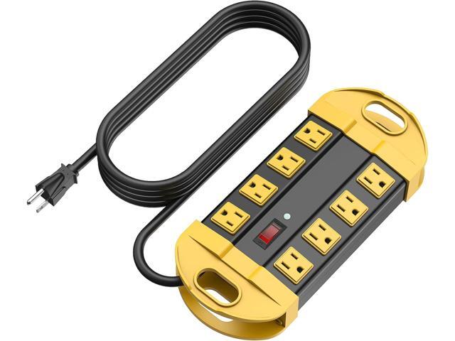 CCCEI Heavy Duty Power Strip Surge Protector, Metal 8 Outlets Power Strip for Appliance. Garage Shop Industrial Workbench 15 AMP Outlets Strip. 6FT...
