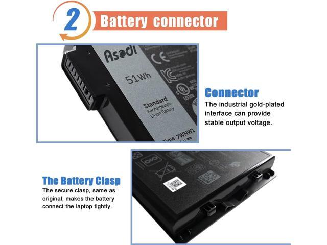 ASODI 7WNW1 51Wh 6-cell Laptop Battery Compatible with Dell Latitude 5424 5420 Rugged 7424 Extreme P137G P85G P86G P137G001 P137G002 P85G001...
