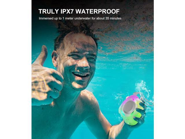 comiso Shower Bluetooth Speaker, Waterproof Bluetooth Speakers IPX7, Floating Portable Wireless Speaker with LED Light, Loud HD Sound and Bass for...