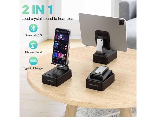 LENRUE Gifts for Men Women, Cell Phone Stand with Wireless Bluetooth Speakers, Flexible Comfort View, Loud Clear Sound, Birthday Gifts for Women...