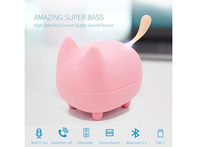 gingo Cute Speaker Portable Bluetooth Speaker Mini Wireless Speakers with Clarity Stereo for House Kids Room Decor Bedroom Desk Office Outdoor...