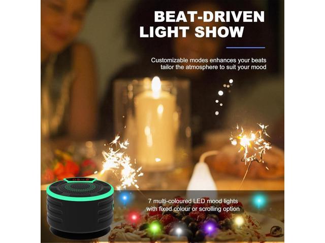 Bluetooth Speakers, IPX7 Waterproof Shower Speaker, Portable Speaker with LED Display, FM Radio, Suction Cup, Light Show, Built-in Mic, Best Gifts...