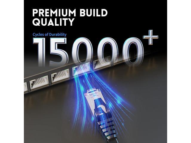 Cat 7 Shielded Ethernet Patch Cable 100 ft Black (Highest Speed Cable) Cat7 Flat Internet Network Cables with Snagless RJ45 Connector for Modem,...