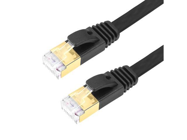 REXUS 2-Pack Retractable Cat 7 Flat Ethernet Network Cable 4.9 FT (1.5 M) with 2 RJ45 Coupler, High-Class 10 Gigabit LAN Wires Internet Patch Cable...