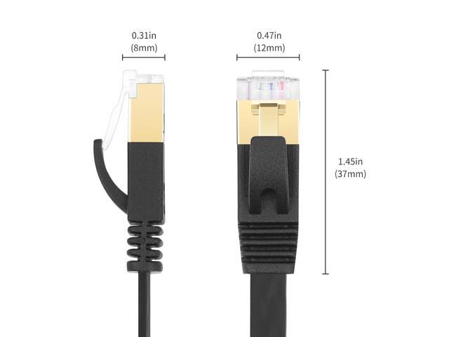 REXUS 2-Pack Retractable Cat 7 Flat Ethernet Network Cable 4.9 FT (1.5 M) with 2 RJ45 Coupler, High-Class 10 Gigabit LAN Wires Internet Patch Cable...