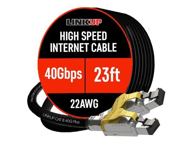 LINKUP Cat 8 Ethernet Cable Long Internet Cord High Speed LAN Connection RJ45 connectors Use with Cat 5/ Cat 6/ Cat 7 Optimal for Gaming