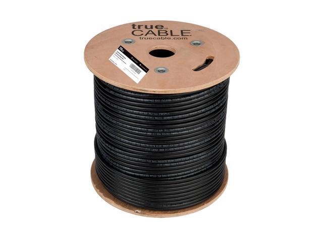 TRUE CABLE Cat6 Direct Burial Outdoor Bulk Ethernet Cable, Shielded F/UTP, 500ft, Black, 23AWG Solid Bare Copper, Heavy Duty Outdoor, OSP Jacket,...