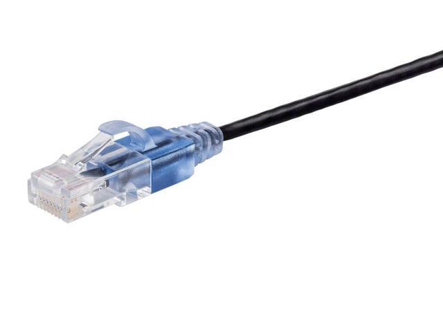 Monoprice Cat6A Ethernet Patch Cable - Snagless RJ45, 550Mhz, 10G, UTP, Pure Bare Copper Wire, 30AWG, 10-Pack, 14 Feet, Black - SlimRun Series