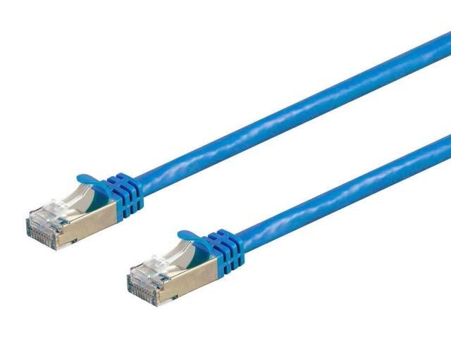 Monoprice Cat7 Ethernet Patch Cable - Flexboot RJ45, Stranded, 600Mhz, S/FTP, CMX, 26AWG, 50 Feet, Blue - Entegrade Series