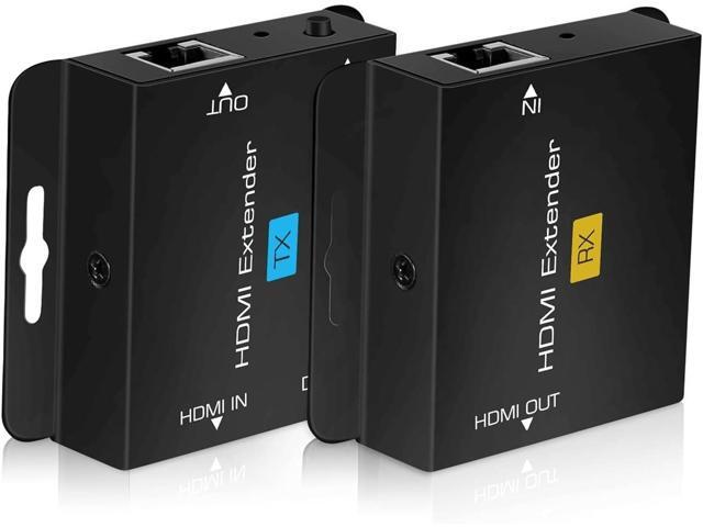 avedio links 196ft/60m HDMI Extender Over Cat 5e/6/7, 1080P HDMI Ethernet Extender Balun Adapter with Single POC Power Supply, Support 3D, EDID,...