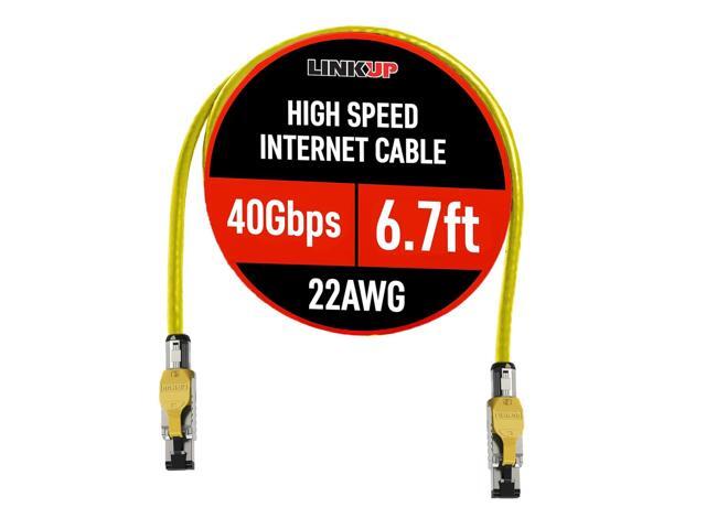 LINKUP Cat 8 Ethernet Cable Long Internet Cord High Speed LAN Connection RJ45 connectors Use with Cat 5/ Cat 6/ Cat 7 Optimal for Gaming