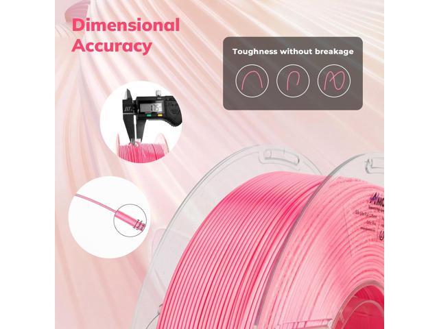 AMOLEN Silk PLA 3D Printer Filament, Shiny Silk Pink PLA Filament 1.75mm, High Speed 3D Printing PLA Filament for Most 3D Printer, 1kg Spool(2.2lbs)
