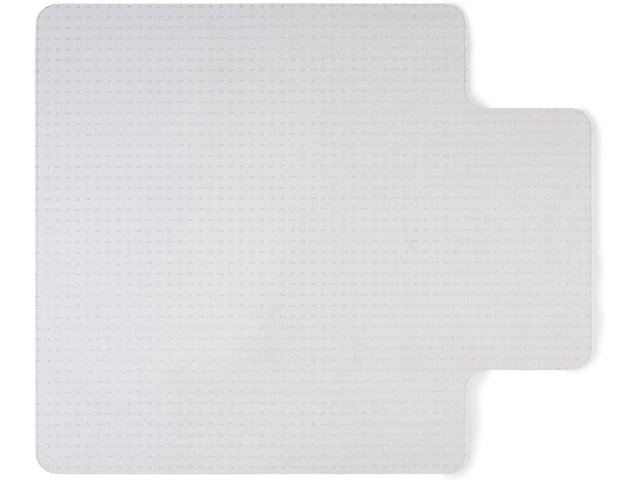 Staples Office Chair Mat, Clear Floor Mats with Lip, Flat-Pile Carpets, Extended Under-Desk Coverage, 53 x 45 Inch, Smooth Glide