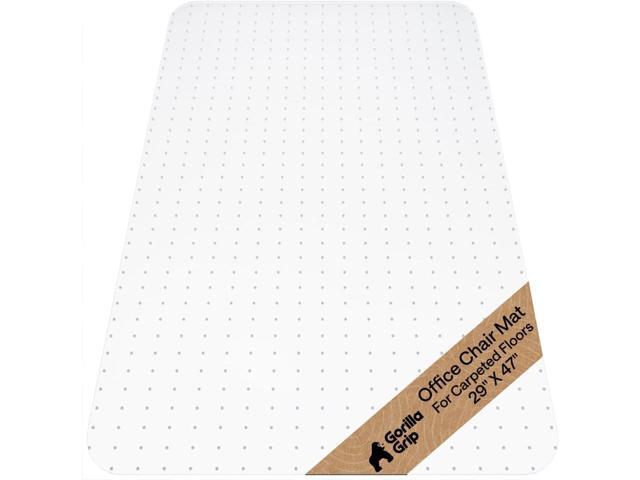 GORILLA GRIP Slip Resistant Clear Office Chair Mat for Carpet Floors, Smooth Rolling Glide Under Desk, Heavy Duty Plastic Computer Mats and...