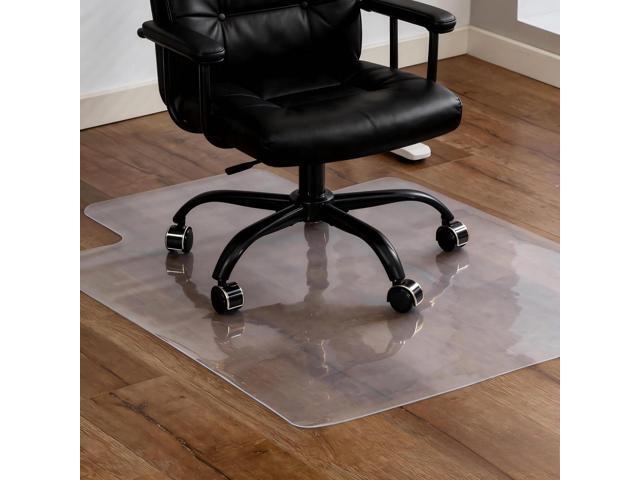Clear Chair Mat for Hard Floor, 36 x 48 Inches, PVC Floor Mat Under Rolling Chairs for Easy Glide and Wood/Tile Protection, with Lip