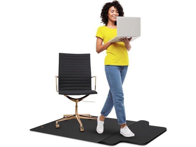 Office Chair Mat with Anti-Fatigue Cushioned Footrest 2-in-1 Standing Desk Mat for Hardwood Floors Dual-Zone Design for Standing Comfort and...