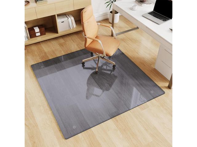 Glass Chair Mat 46' x 46' Heavy Duty Tempered Glass Office Chair Mat, Glass Floor Mat with Round Corner and Polished Edge for Smooth Glide, Carpet...