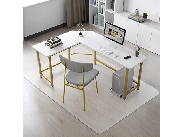 Kuyal Clear Chair mat for Hardwood Floor 51 x 63 inches Transparent Floor Mats Wood/Tile Protection Mat for Office & Home (51' X 63' Rectangle)