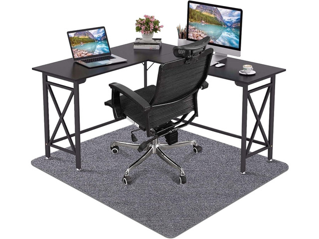 Office Chair Mat - for Hardwood Floors, Large Non-Slip Easy-Clean Floor Protection Blanket (Grey, 60x 48in).