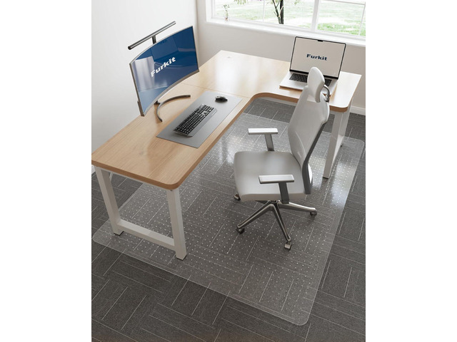 46'x 60' Clear Office Chair Mat for Carpet, Anti-Scratch Durable Plastic Desk Chair Mat for Rolling Chairs, Waterproof Non-Slip Carpet Protector...