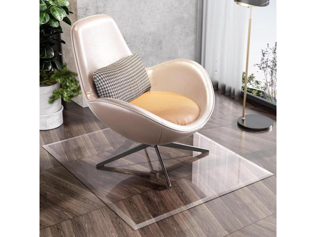 [Tempered Glass] 47 x 40 Beveled Edge Glass Chair Mat with Polished Edge Clear Office Chair Mat, Glides Smoothly, Suitable for Carpet or Hardwood...