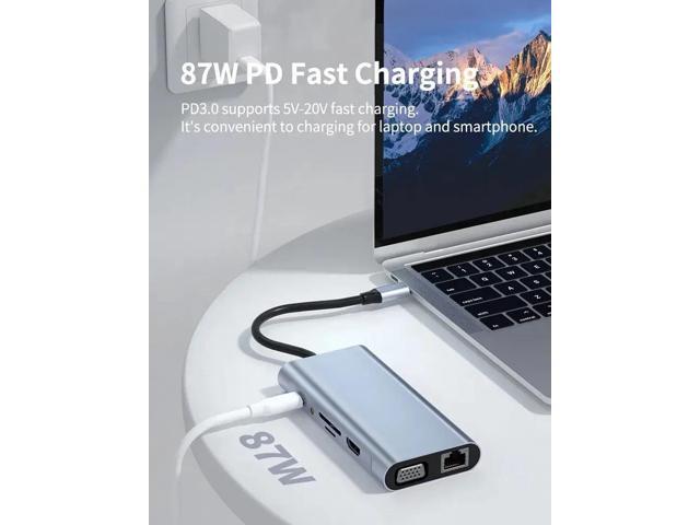 BDI TECHNOLOGY Type-c3.1 to 11 in 1 full-featured USB3.0/RJ45/VGA/HDMI/TF/SD/AUX/Type-c PD docking station