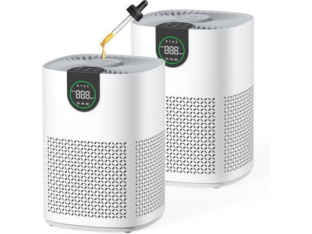 2 Pack Air Purifiers for Home, Air Purifiers for Bedroom Large Room up to 1200 sq. ft with H13 HEPA Washable Filter, Aromatherapy, PM2.5 Display,...