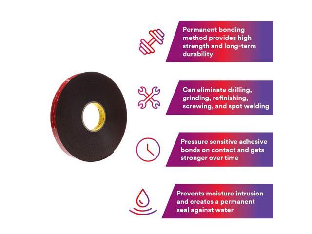 3M VHB Tape 5952 Double-Sided Acrylic Foam Tape - Heavy Duty, Industrial Mounting Tape - 1/2 inch width x 36 yards length, 45 mil thick, 18...