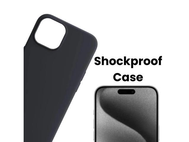 Qixxronics for iPhone 15 Silicone Case Black Shockproof Slim Design Phone Case Cover
