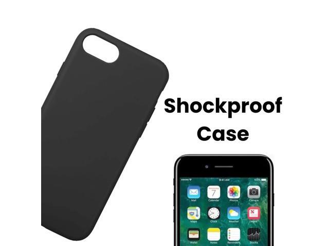 Qixxronics for iPhone 7 plus / iPhone 8 Plus Silicone Case Black Shockproof Slim Phone Case Cover