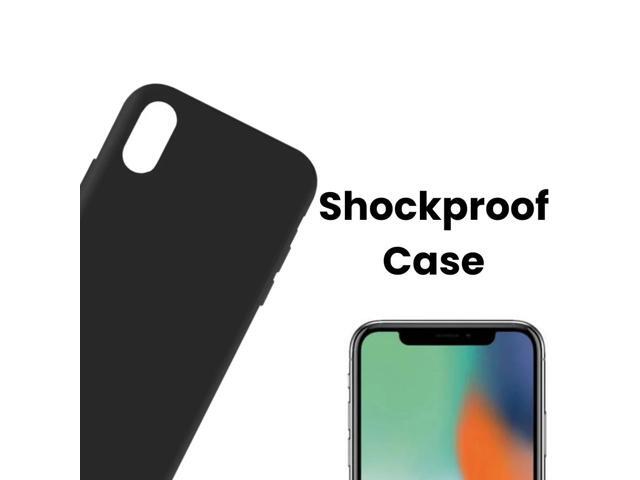 Qixxronics for iPhone X Silicone Case Black Shockproof Slim Design Phone Case Cover