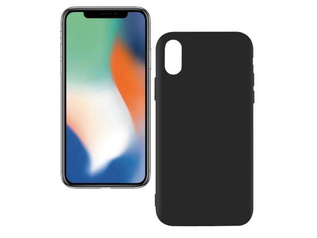 Qixxronics for iPhone X Silicone Case Black Shockproof Slim Design Phone Case Cover