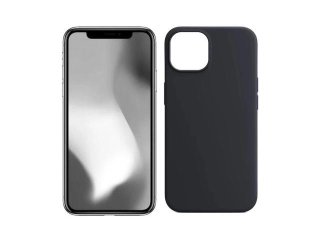 Qixxronics for iPhone 12 Silicone Case Black Shockproof Slim Design Phone Case Cover