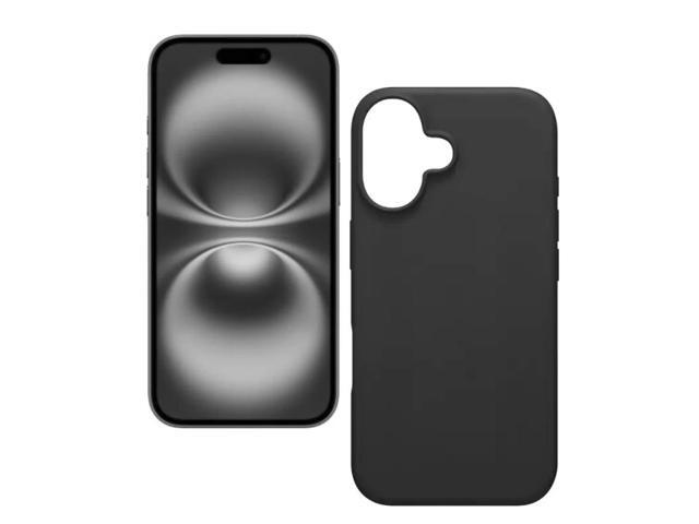 Qixxronics for iPhone 16 Silicone Case Black Shockproof Slim Design Phone Case Cover