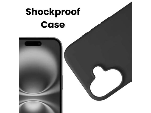 Qixxronics for iPhone 16 Plus Silicone Case Black Shockproof Slim Design Phone Case Cover