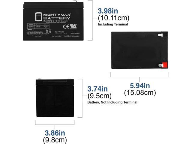 Mighty Max Battery ML12-12 - 12 Volt 12 AH SLA Battery Brand Product, Black
