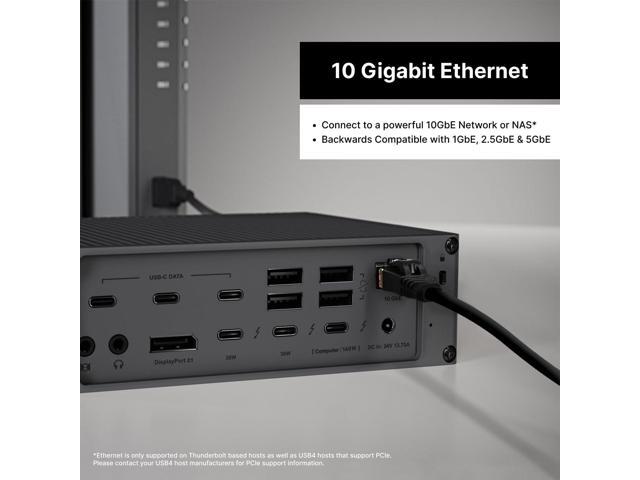 CalDigit TS5 Plus - Thunderbolt 5 Dock - 20 Port,10GbE, 140W Dedicated Host Charging, Thunderbolt 5 x3, USB 10Gb/s x10, Dual USB Controllers, Up to...