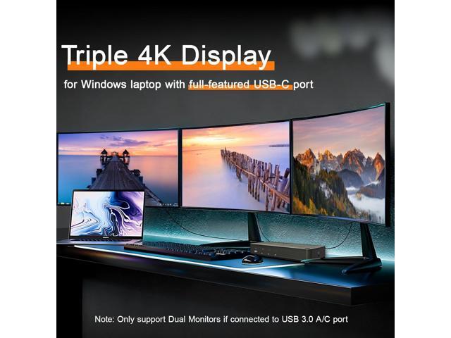 DisplayLink Docking Station 3 Monitors with 130W Power Supply,15 in 1 USB C Triple 4K Display Dock for M1 M2 M3 M4 Thunderbolt MacBook Pro/Air and...