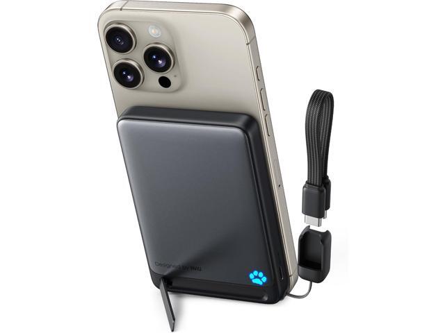 INIU for MagSafe Portable Charger, Qi2 Certified, Slimmest 45W 10000mAh Magnetic Power Bank, with USB C Cable & Stand, Fast Charging MagSafe...