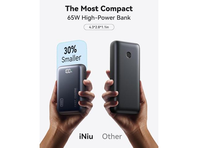 INIU Power Bank, 20000mAh 65W USB C Laptop Portable Charger, PD QC Fast Charging 3-Output External Battery Pack for Laptop MacBook Dell XPS iPad...